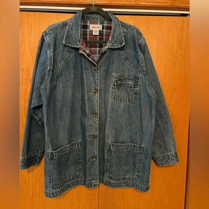 Vintage Cabin Creek Denim Shacket Flannel Details 18